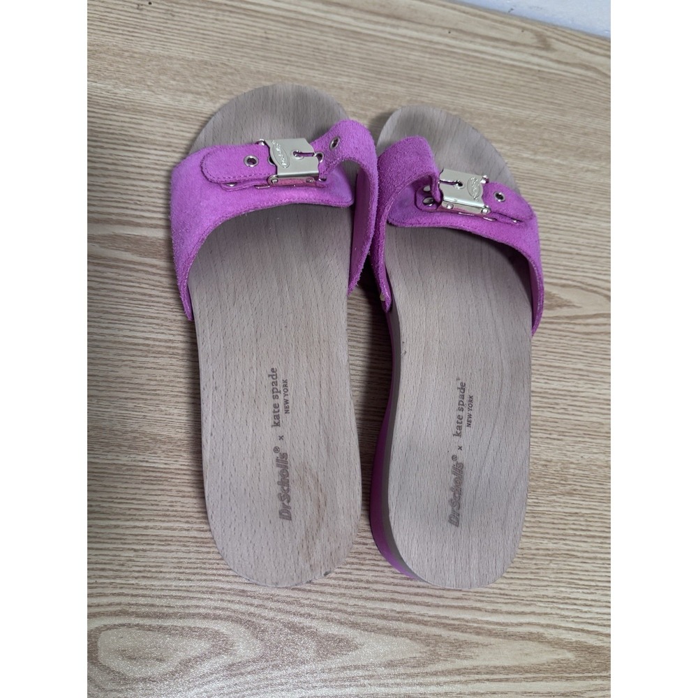 DR SCHOLLS X KATE SPADE Vintage Style  pink Slide sandals Women Sz 7 - Picture 4 of 8